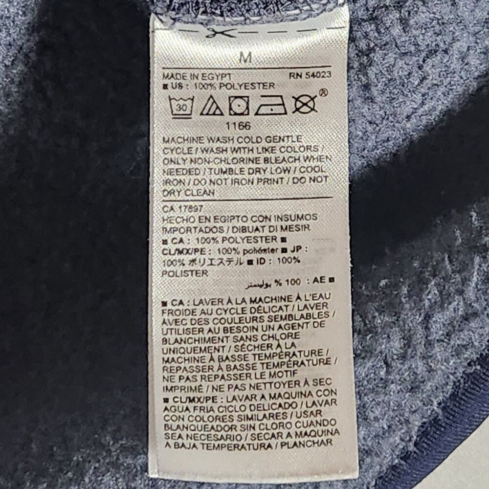 Old Navy Mens Medium Gray Navy 1/4 Zip Fleece Pullover Sweater M - Picture 8 of 8